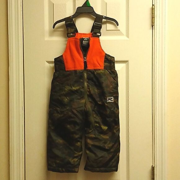 RUNWAY, Camo Hunting Bibs Size 18 Months. Green, Black,  Orange,  Brown - Picture 1 of 8